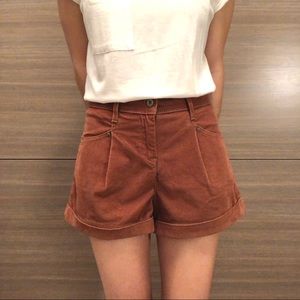 Brown corduroy shorts.  16 inch waist.  12 inch length.